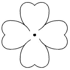 the outline of a flower with four petals