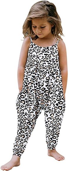 Amazon.com: Yousie Toddler Girls Kids One Piece Jumpsuit Summer Casual Outfit Clothes Leopard Overalls 2T 3T: Clothing Birthday Jumpsuit, Summer Romper Outfit, Kids Jumpsuit, Toddler Jumpsuit, Cute Overalls, Cotton Casual Pants, Backless Romper, Jumpsuit For Kids, Rompers For Kids