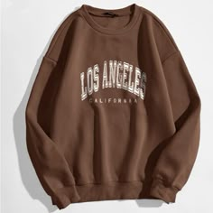 Size Small, Brown Los Angeles California Sweatshirt Super Comfy And Soft Material Brand New, Never Worn Sweat Vintage, Sweatshirt Women Casual, Los Angeles Print, Oversize Pullover, California Print, Jersey Vintage, White Boho Dress, Jean Vintage, Letter Print Sweatshirt