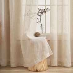 PRICES MAY VARY. Package: 2 panels semi sheer curtains per package. It measures 54 inches wide x 72 inches long. Purchase curtain whose width is 1.5-2 times wider than your window will have a nice look. Semi Sheer: The texture of this curtain is not sheer as sheer curtains, but its texture is clearer than linen curtains. This kind of linen texture makes curtains more aesthetic, which let light peek through & create a private view. Function: These semi sheer curtains can filter dazzling sunlight, Linen Sheer Curtains Living Room, Sheer Beige Curtains, Sheers Curtains Living Room, Gray Sheer Curtains, Linen Sheer Curtains, Semi Sheer Curtains, Patio Windows, Kitchen Window Curtains, Beige Curtains