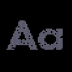 the word ao is made up of small dots and letters that appear to be pixeled