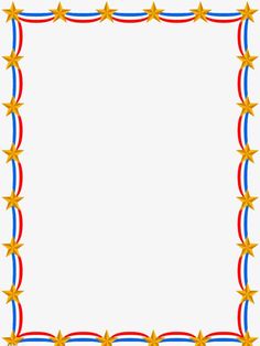 a red, white and blue border with gold stars on the edges is shown in this image