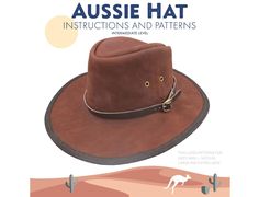 "The perfect pattern to create the popular Aussie style leather hat. Complete with patterns and instructions for sizes small, medium, large, and extra-large.              THESE ARE JUST THE PATTERNS AND THE INSTRUCTIONS FOR ASSEMBLY--NO TOOLS OR MATERIALS   You Will Need The Following Tools and Materials In Addition To The Pattern: 5-6 sq. feet of 4/5 oz. Leather (4) 3/16\" Eyelets 2 oz. Leather for Binding X-ACTO Knife or Leather Shears Contact Cement 3/16\" Hole Punch 3/16\" Eyelet Setter Wing Akubra Hat, Aussie Hat, Akubra Hats, Aussie Style, Leather Hat, Leather Hats, Hole Punch, Hat Pattern, Binding