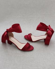 "Classy satin block heel with satin ribbon ankle tie. Simple yet elegant are great combination and will definitely be a favorite. DETAILS: FIT: RUNS LARGE, ORDER ONE SIZE DOWN HEEL HEIGHT: 1.5 inch (Kids) & 2 inches (Women) RIBBON WIDTH: 1.5 inches COLORS AVAILABLE: Black, Burgundy, Champagne, Ivory, Navy, White, Light Blue, Soft Blush UPPER: Synthetic upper and lining MATERIALS: Mandmade outsole STYLE NAME: NAOMI KIDS SIZES: Size 11- 7.65 inch Size 12 - 7.85 inch Size 13 - 8.15 inch Size 1 Short Red Heels, Bridesmaids Shoes, Kids Wraps, Women's Slip Ons, Shoes Fall, Holiday Shoes, Short Heels, Bridesmaid Shoes, Blue Soft