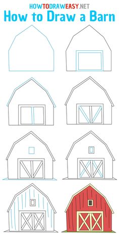 how to draw a barn for kids with pictures and instructions on how to draw a barn