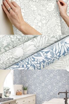 two images showing different types of wallpaper