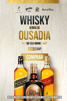 an advertisement for whisky is shown with two bottles