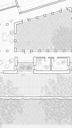 an aerial view of the ground plan for a house with two floors and three levels