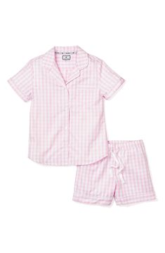 Soft pink gingham checks sweeten any morning in these comfy short cotton pajamas polished off with smooth piping, notched lapels and a chest pocket. Style Name:Petite Plume Gingham Short Pajamas. Style Number: 6286547. Cotton Pajama Shorts, Short Pajamas, Luxury Sleepwear, Classic Pajamas, Womens Pajama Shorts, Gingham Shorts, Cute Pajamas, Pink Gingham, Comfy Shorts