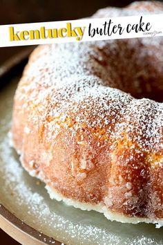 a bundt cake with powdered sugar on top