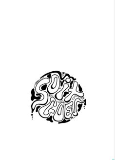 a black and white drawing of the word sleep in a circular shape with swirls on it