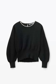 Alexander Wang Top, Cozy Luxury, Outfit Png, Monochrome Fashion, Pullover Cardigan, Necklace Black, Kpop Fashion Outfits, Women's Sweaters, Sweater Design