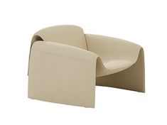 a white chair with a curved back and seat