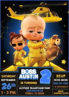 Incredible The Boss Baby 2 Birthday Invitation with a free backside included. Personalized digital invite for your baby's birthday party. Boss Baby Birthday Party, Baby Birthday Party Invitations, The Boss Baby, Baby Movie, Baby Birthday Invitations, 2nd Birthday Invitations, Kids Birthday Party Invitations, Baby Invitations, 2 Birthday