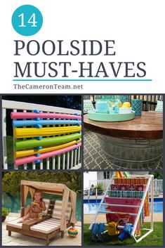 Pool Toy Storage, Pool Deck Decorations, Pool Patio Furniture, Moderne Pools, Piscina Intex, Pool Diy, Poolside Decor, Living Pool