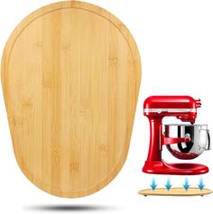 an image of a wooden board and mixer