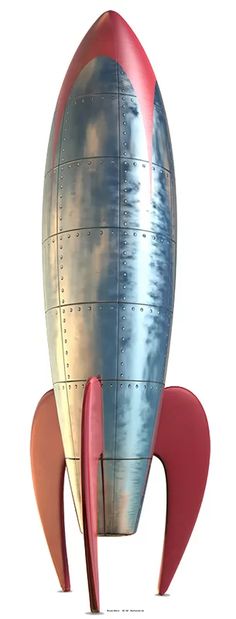 a model of a rocket ship on display