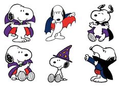 peanuts dressed in halloween costumes and hats