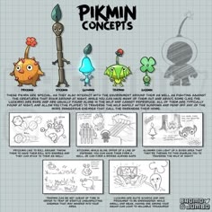 an image of the concept art for pika'n concepts, which includes