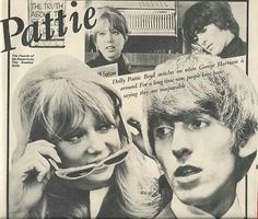 an advertisement for patte hair featuring two women talking on the phone and one man holding a telephone to his ear