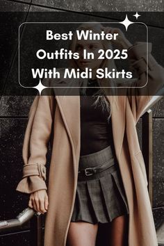 Winter Midi Skirt Outfit, Cheerleader Poses, Midi Skirt Outfits, Denim Midi Skirt Outfit, Christmas Notes, Midi Skirt Winter, Skirts Ideas, Warm Tights, Oversized Coats