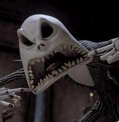 an animated skeleton with large teeth and fangs