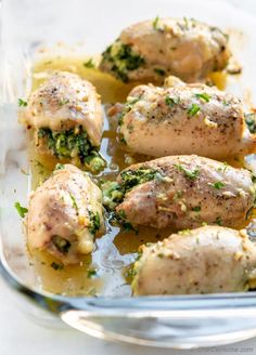 Spinach and Feta Stuffed Chicken Thighs Recipe | ChefDeHome.com Stuffed Rolled Chicken, Spinach And Feta Stuffed Chicken, Stuffed Chicken Thighs, Spinach Feta Chicken, Feta Stuffed Chicken, Air Fryer Chicken Parmesan, Baked Stuffed Chicken, Chicken And Cheese Recipes, Asian Steak Bites