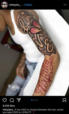 a woman with a tattoo on her arm