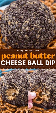 Get the party started with this indulgent Peanut Butter Cheese Ball Dip! A must for your New Year, Super Bowl party food ideas and Game Day menu, this easy dessert dip combines peanut butter, cream cheese, butter, sugar, and lots of chocolates. Sweet, creamy, and fun to share! Peanut Butter Cheeseball, Reese’s Peanut Butter Cheese Ball, Sweet Party Appetizers, Super Bowl Dessert Dip, Dots Pretzel Dip, Peanut Butter Dessert Dip, Peanut Butter Ball Dip, Snickers Dip Recipe, Dessert Cream Cheese Ball