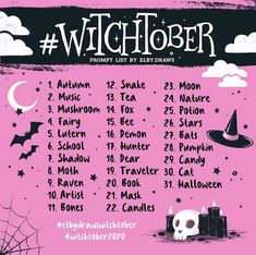 a pink poster with black and white writing on it that says, witch to be