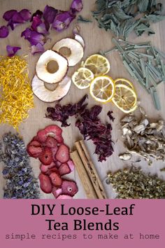 the ingredients to make homemade loose leaf tea