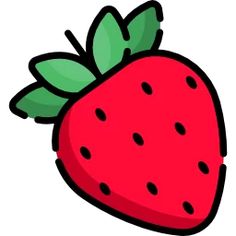 Strawberry Drawing, Icon Download Free, Fruit Icons, Pola Sulam, Animated Icons, Kawaii Drawings