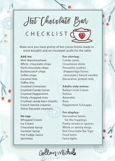 the hot chocolate bar checklist