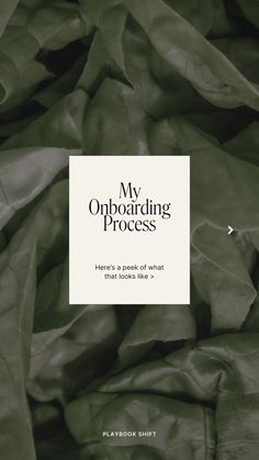 the cover of my onboarding process