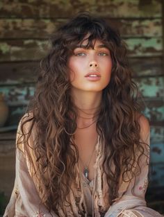 Transform Your Look with 52 Stunning Long Hairstyles Featuring Curtain Bangs Curly Shag Haircut With Curtain Bangs, Long Wavy Hair With Short Bangs, Wispy Bangs Natural Wavy Hair, Curls Bangs Long Hair, Bangstyle Hair Long Wavy, Fringes For Curly Hair, Bangs With Naturally Curly Hair, Long Curly Hair Bangs Fringes, Natural Curly Hair Curtain Bangs