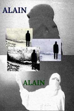 a book cover with images of people and the words,'alain'in different languages