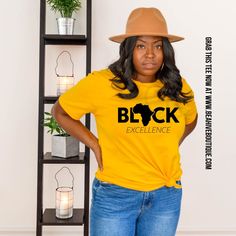 Empowering black women to celebrate the beautiful black woman and her culture through inspirational t-shirts. These t-shirts are designed by influencer the Beahive Queen for her brand, the Beahive Boutique. Available in a variety of sizes and styles, you have to check out the collection to experience the black girl magic. #blackculture #blackhistory Black Person, T Shirt Mockup, Mock Ups, Black Model, Black Excellence, Shirt Mockup