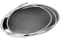 an image of a silver plate with three lines on the edge and one line at the bottom