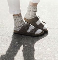 Birkenstocks Socks, Socks And Birkenstocks, Birkenstock Sandals Arizona, Cozy Socks, Wool Socks, Shoe Obsession, Sock Shoes