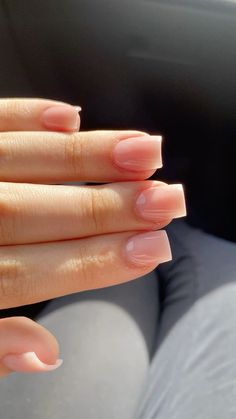 Short Nails Acrylic Natural Color, Short Nails Acrylic Natural, Hoco Nails Short Square, Cute Short School Nails, Simple Nail Ideas Natural Nails, Gel On Real Nails Short, Simple Nails Natural Nail, Rlly Short Acrylic Nails, Square Acrylic Nails Basic