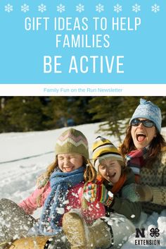 three people sitting in the snow with one person sledding and two children on their back