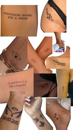 many different tattoos are shown in this collage