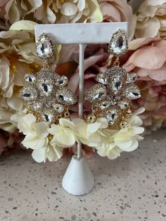 Pierced Jewelry, Chandelier Style, Diamond Crystal, Statement Earrings, Sale Items, Jewelry Collection, Gold Tones, Crystals, Gold