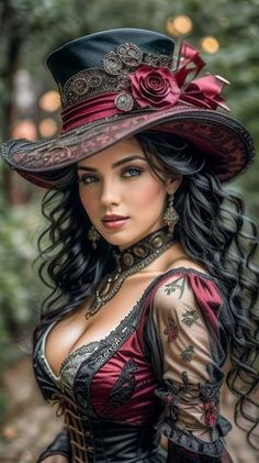 Mage Character, Steampunk Fashion Women, Lady Mechanika, Top Hats For Women, Steampunk Woman, Medieval Era, Super Woman, Victorian Ladies, Western Women