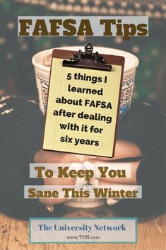 a clipboard with the words fafsa tips on it