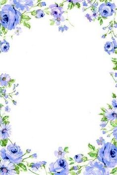 blue flowers are arranged in the shape of a circle with green leaves and purple flowers