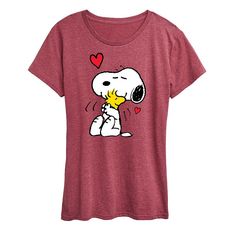 Wear your heart on your sleeve with this adorable Women's Peanuts Lots Of Love Graphic Tee. Wear your heart on your sleeve with this adorable Women's Peanuts Lots Of Love Graphic Tee. FEATURES Short sleeves ScoopneckFABRIC & CARE Cotton, polyester Machine wash Imported Size: Xxl. Color: Dark Red. Gender: female. Age Group: kids. Cute Red Heart-shaped Top, Cute Red Tops For Valentine's Day, Playful Crew Neck Top For Valentine's Day, Playful Cotton Tops For Valentine's Day, Heart On Your Sleeve, Love Graphic, High Neck Tank Top, Raglan Tee, Boyfriend Tee