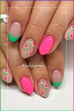 Get ready to savor the sweetness of summer with our collection of 45 refreshing watermelon nail designs! Whether you prefer short or long nails, in acrylic or gel, we've curated a variety of vibrant designs featuring the iconic fruit, complete with 3D artistry. Elevate your nail game with these delightful watermelon-inspired designs, perfect for adding a touch of whimsy to your summer look. Embrace the fruity vibes and get inspired with these charming and enchanting nail designs. 🍉💅✨ Watermelon Nail Designs, Watermelon Nail, Summer Gel Nails, Watermelon Nails, Simple Gel Nails, Summery Nails, Cute Gel Nails, Bright Nails