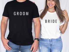 Bride and Groom Shirts, Engagement Gift, Honeymoon T-Shirts, Mr and Mrs Shirt, Couple Matching Shirt, Bride Shirt, Bachelorette Bride and Groom matching shirts, sold separately. ♥ SHIRT DETAILS: Bella + Canvas t-shirts. UNISEX sizing. Please refer to our sizing chart in the photos for measurements. ♥ CARE INSTRUCTIONS: Wash shirts with cold water, inside out, and hang to dry. NEVER put an iron directly on the image. ♥ PROCESSING TIME: 2-7 Business Days. We are not responsible for items going to Bride And Groom T Shirts, Mr And Mrs Shirt, Bride And Groom Tshirts, Just Married Honeymoon Shirts, Married Couple Shirts Mrs. Bridal Shop, Groom Shirts, Mrs Shirt, Matching Couple Shirts, Bride Shirts