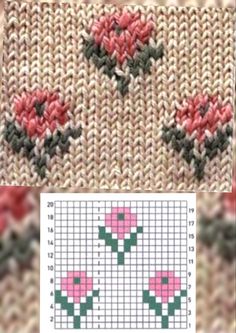 the cross stitch pattern has been made to look like flowers